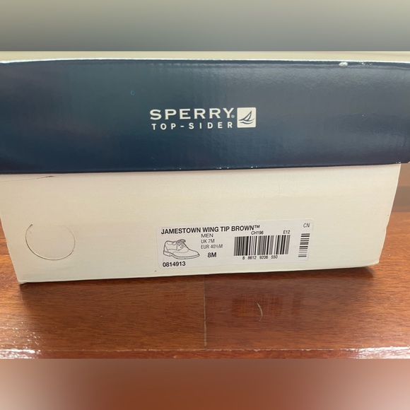 NWB Men SPERRY TOPSIDER Oxford Leather JAMESTOWN WING TIP BROWN Dress Shoes 8M - Picture 15 of 16